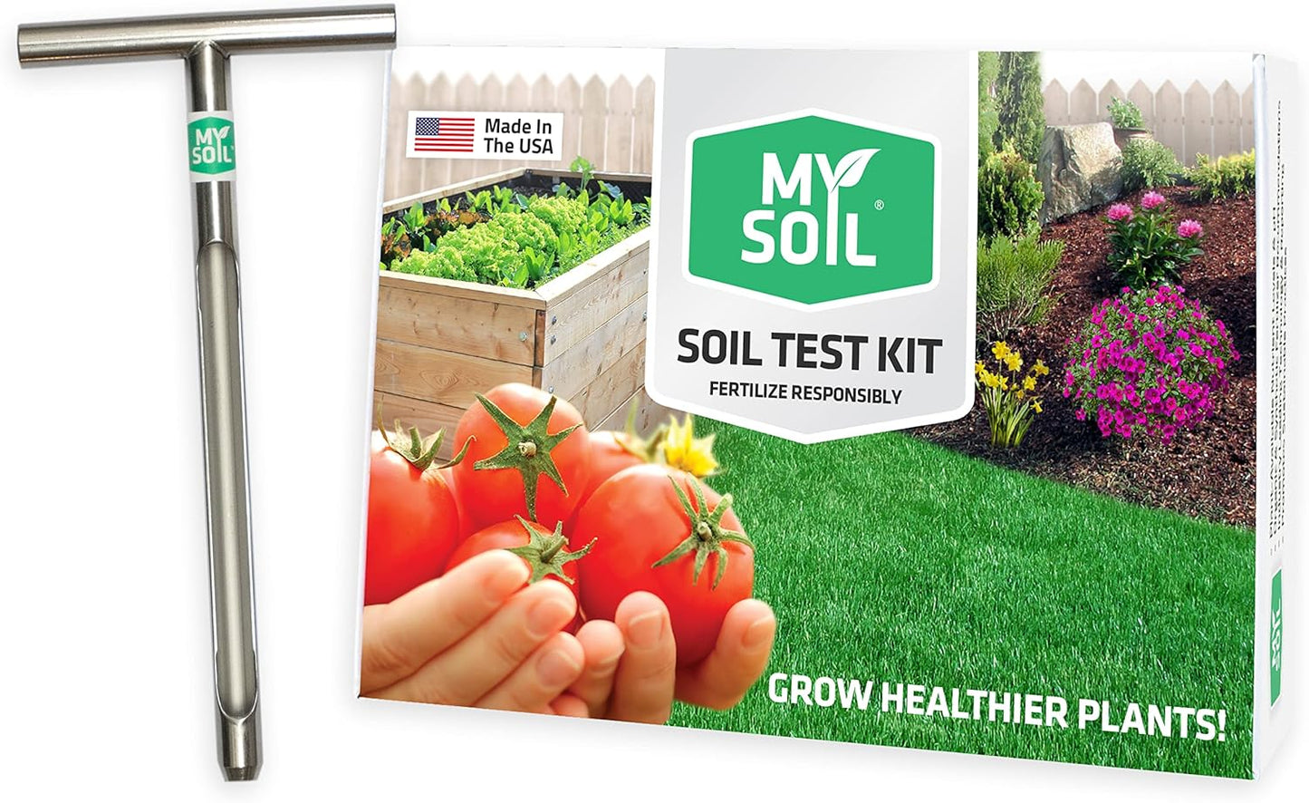 Mysoil Test Kit PRO Pack, Unlock Your Lawn & Garden Potential, Complete & Accurate Nutrient and Ph Analysis with Recommendations Tailored to Your Soil and Plant Needs | 2 Test Kits + 1 Soil Probe