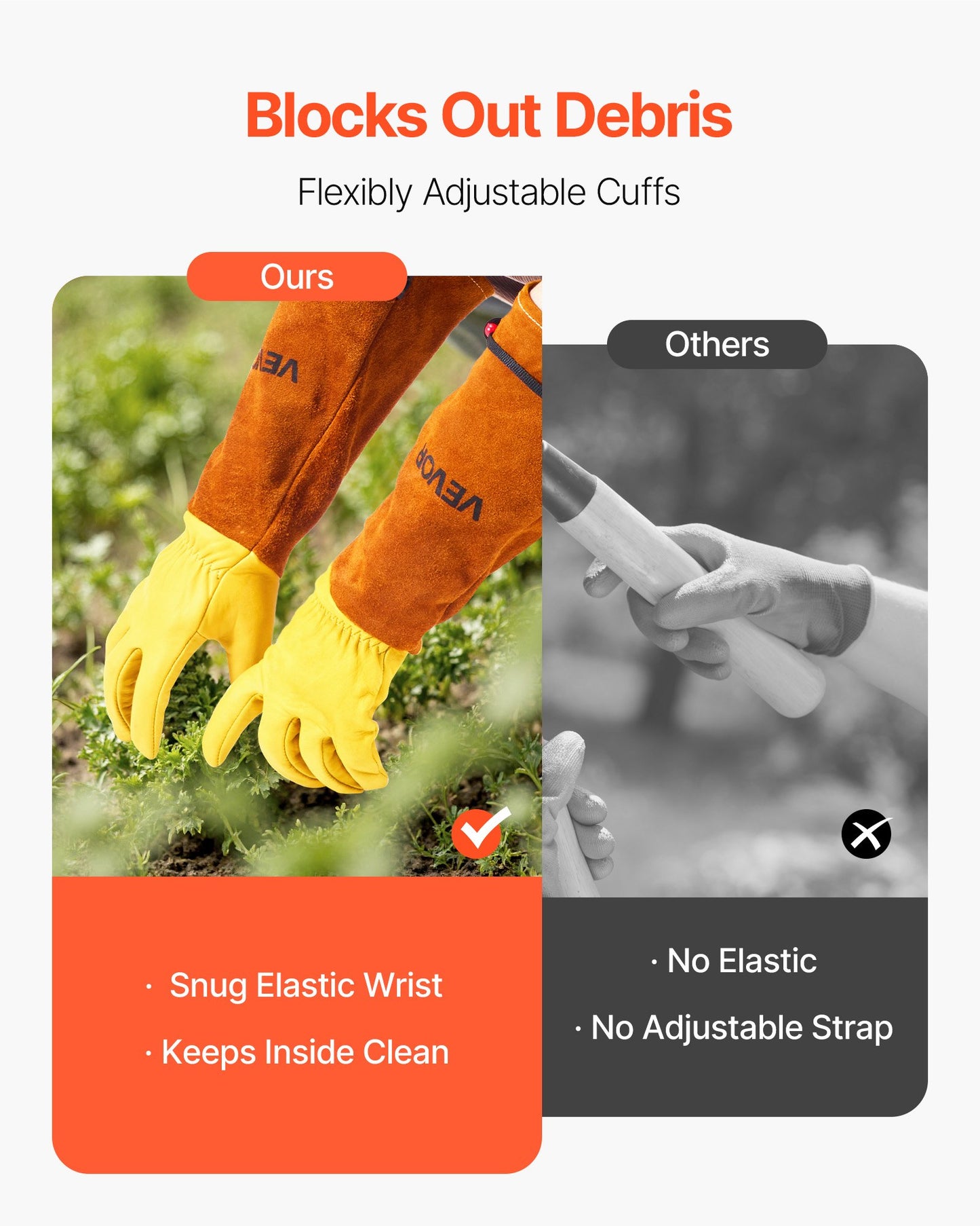 Thorn Proof Gardening Gloves | Long Leather Rose Pruning Gloves for Men & Women