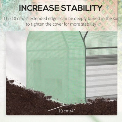 Galvanized Raised Garden Bed with Greenhouse Cover - 50" x 37.5" x 36.25" - Green
 50 X 37.5 X 36.25, Green