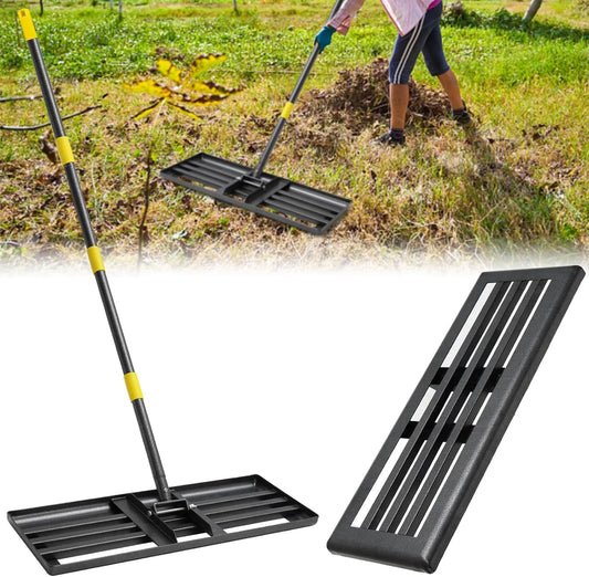 27" X 10" Lawn Leveling Rake,Large Level Lawn Tool, 5Ft Adjustable Long Handle Level Lawn Rake for Soil Grass Golf Field