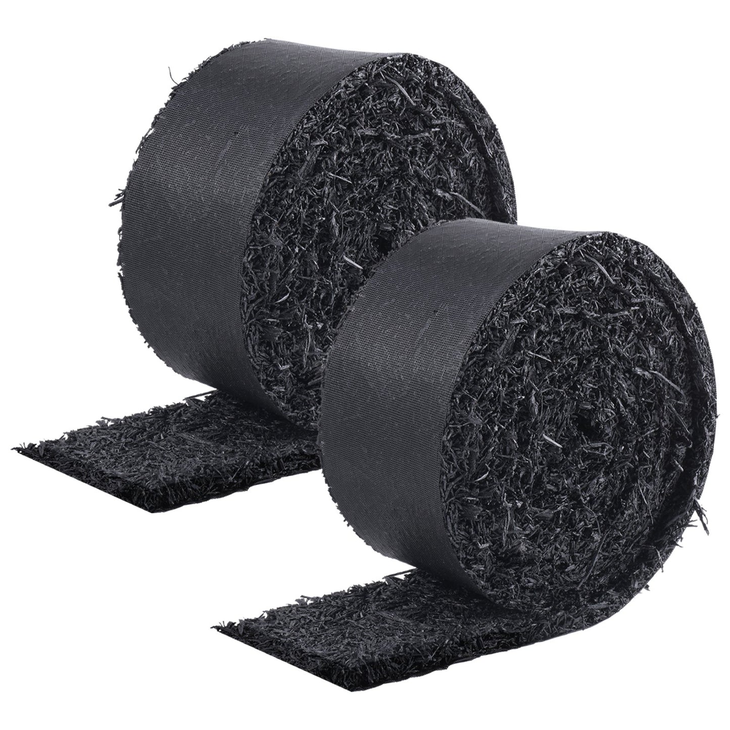 2-Pack Rubber Mulch Mat Rolls - 120" x 4.5" Landscape Edging