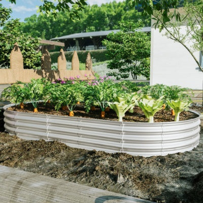 8x4x1ft Galvanized Metal Raised Garden Bed - Heavy-Duty Planter for Vegetables & Flowers