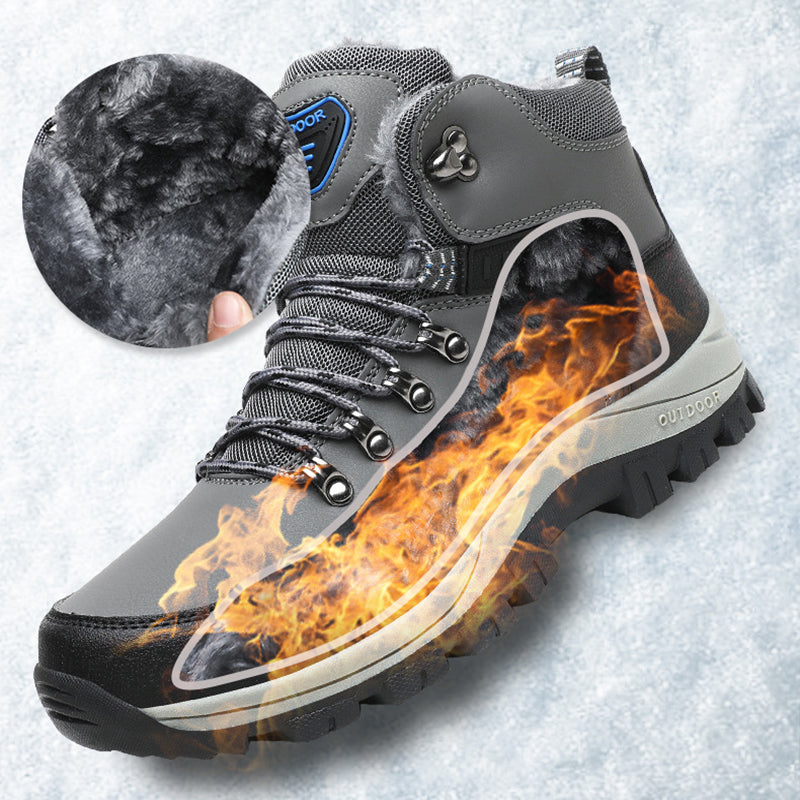 Winter Waterproof Hiking Boots - Insulated Lace-Up Snow Boots