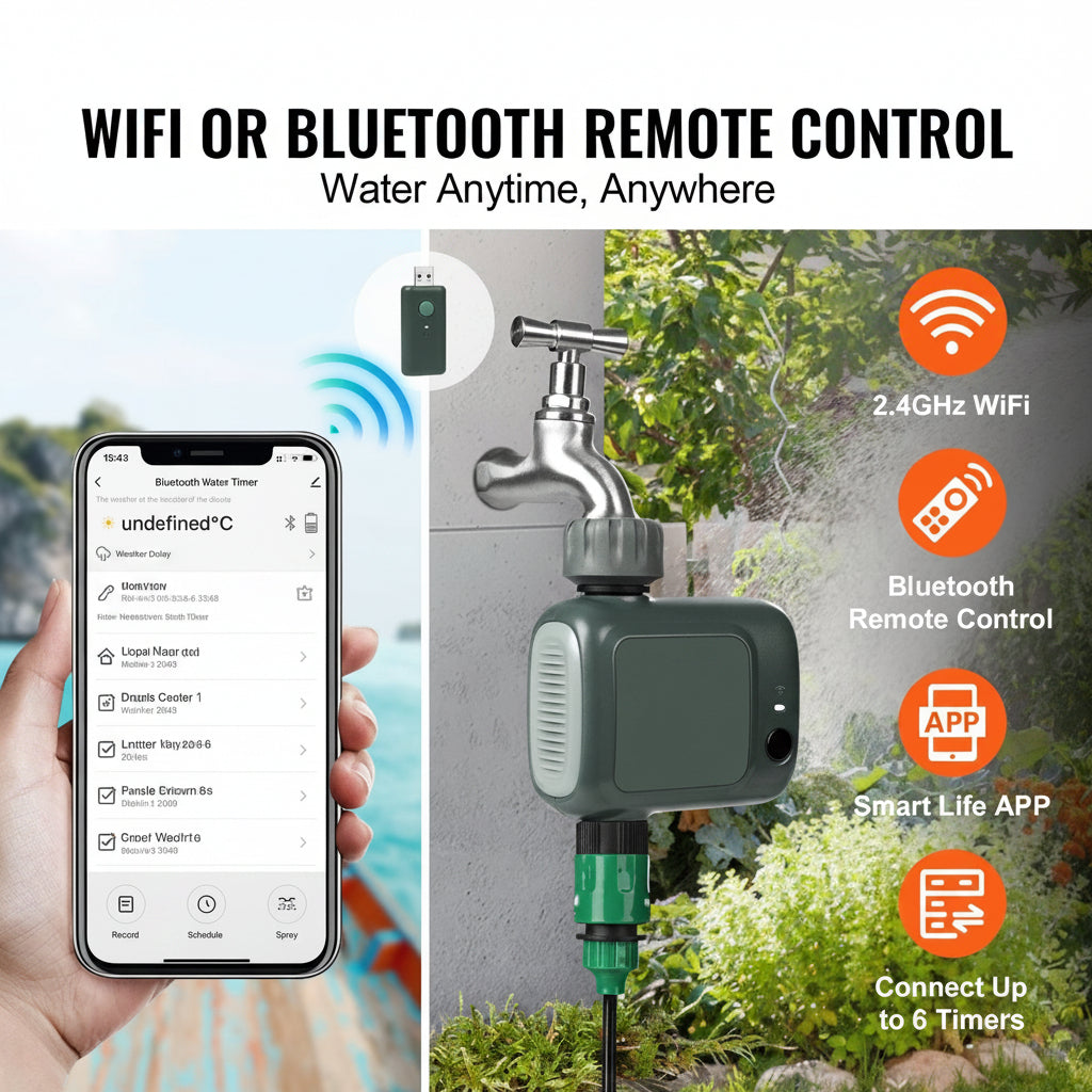 WiFi Smart Sprinkler Timer - App-Controlled Hose Faucet Water Timer