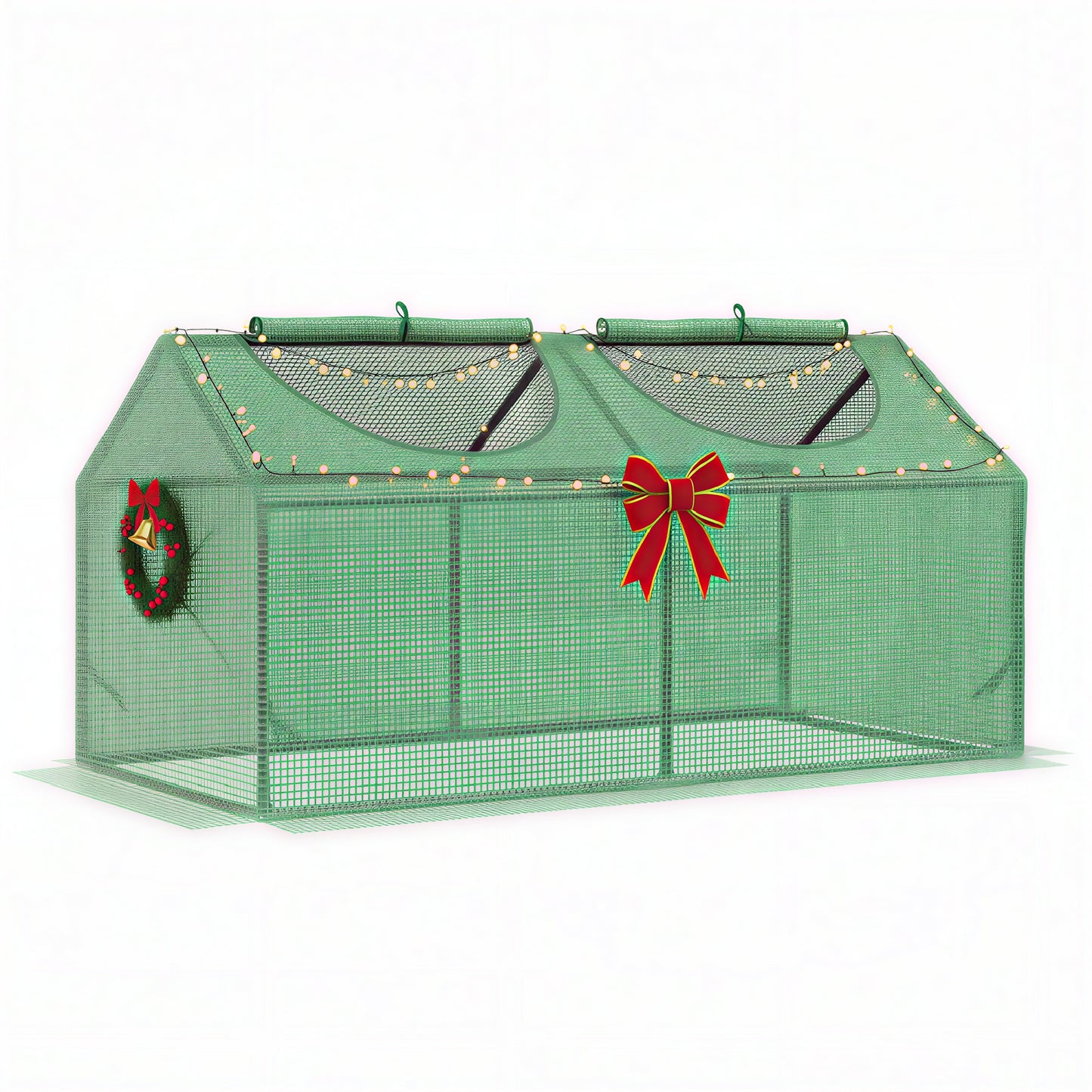 Portable Mini Greenhouse with PE Cover & Zippered Windows