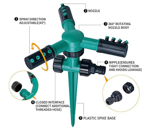 360° Rotating Lawn Sprinkler – Adjustable Garden Irrigation System