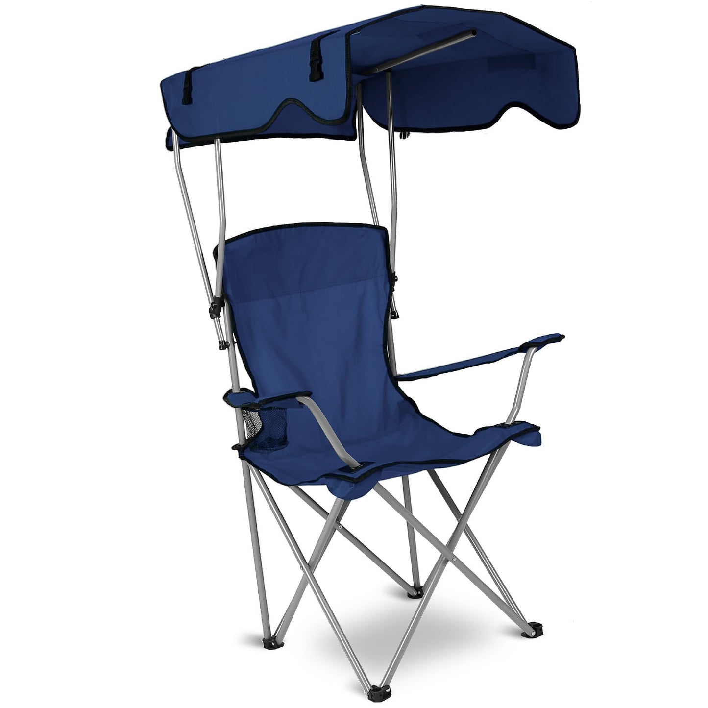 Foldable Camping Chair with Canopy & Cup Holder - 330 lbs Capacity