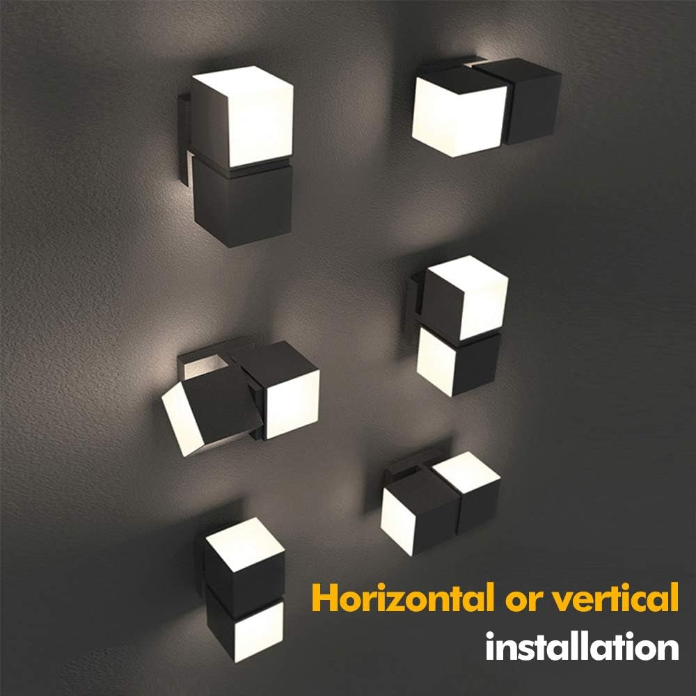 Cuba 3000K 1100LM LED Integrated Porch Wall Light Outdoor and Indoor Bedroom LED Wall Lantern Sconce-Black