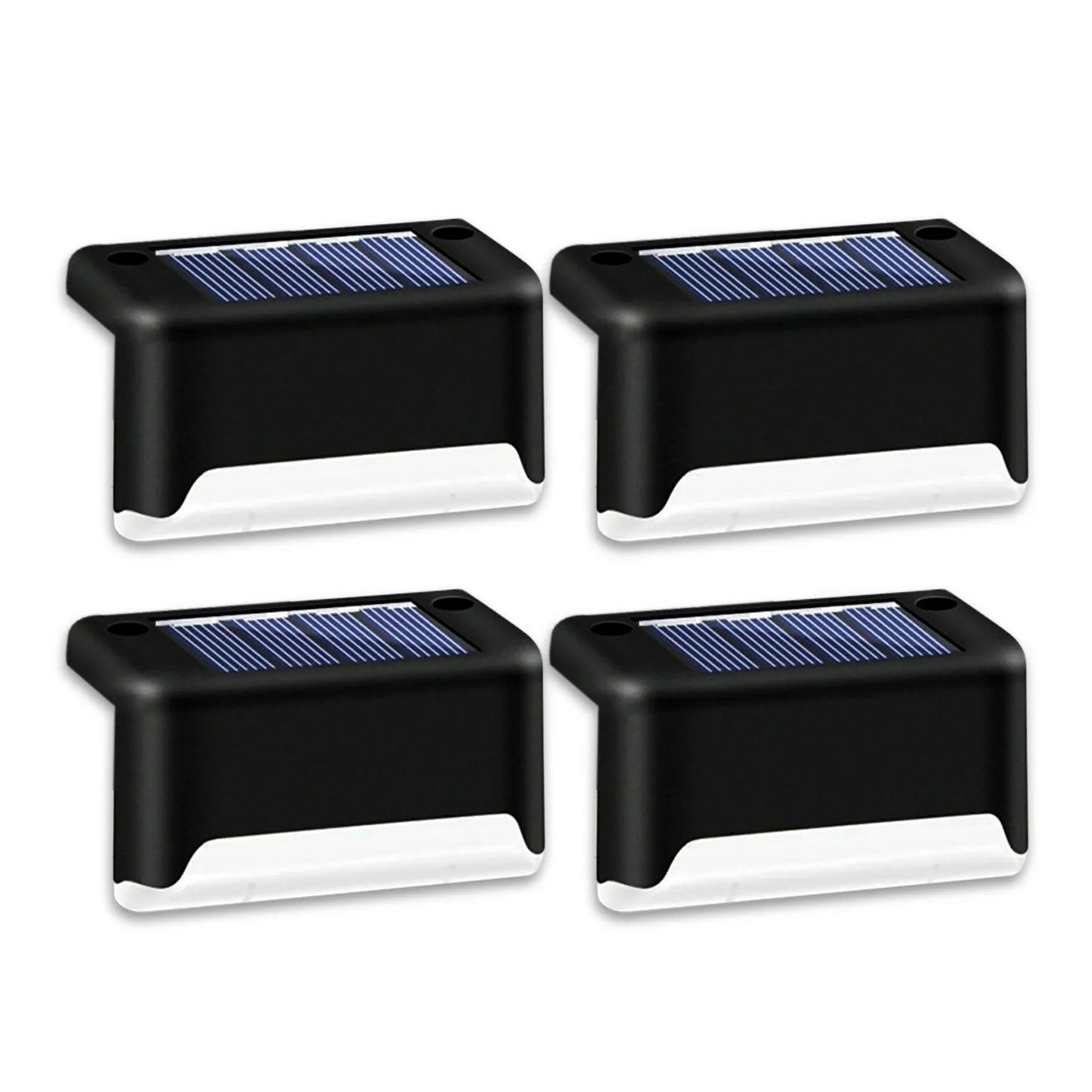 Solar Deck Lights Outdoor 4 Pack, Waterproof LED Step and Stair Lights, Black