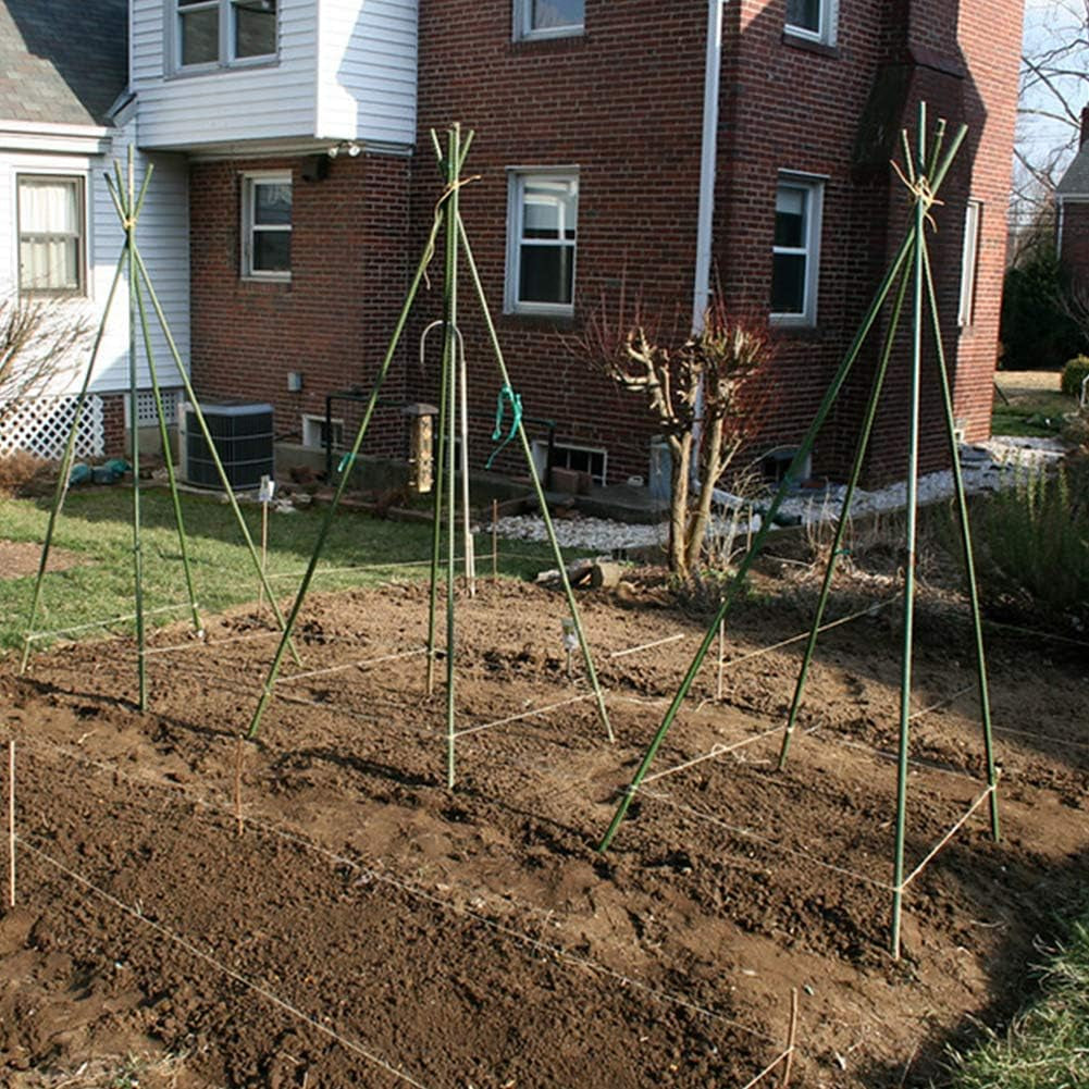 Sturdy Metal Garden Stakes 4 Ft Plastic Coated Steel Tube Plant Sticks for Tomato,Cucumber,Bean,Tree,Pack of 50