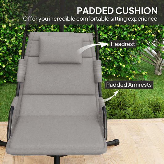 Hanging Hammock Chair with Stand & Cushion – Indoor Outdoor Swing