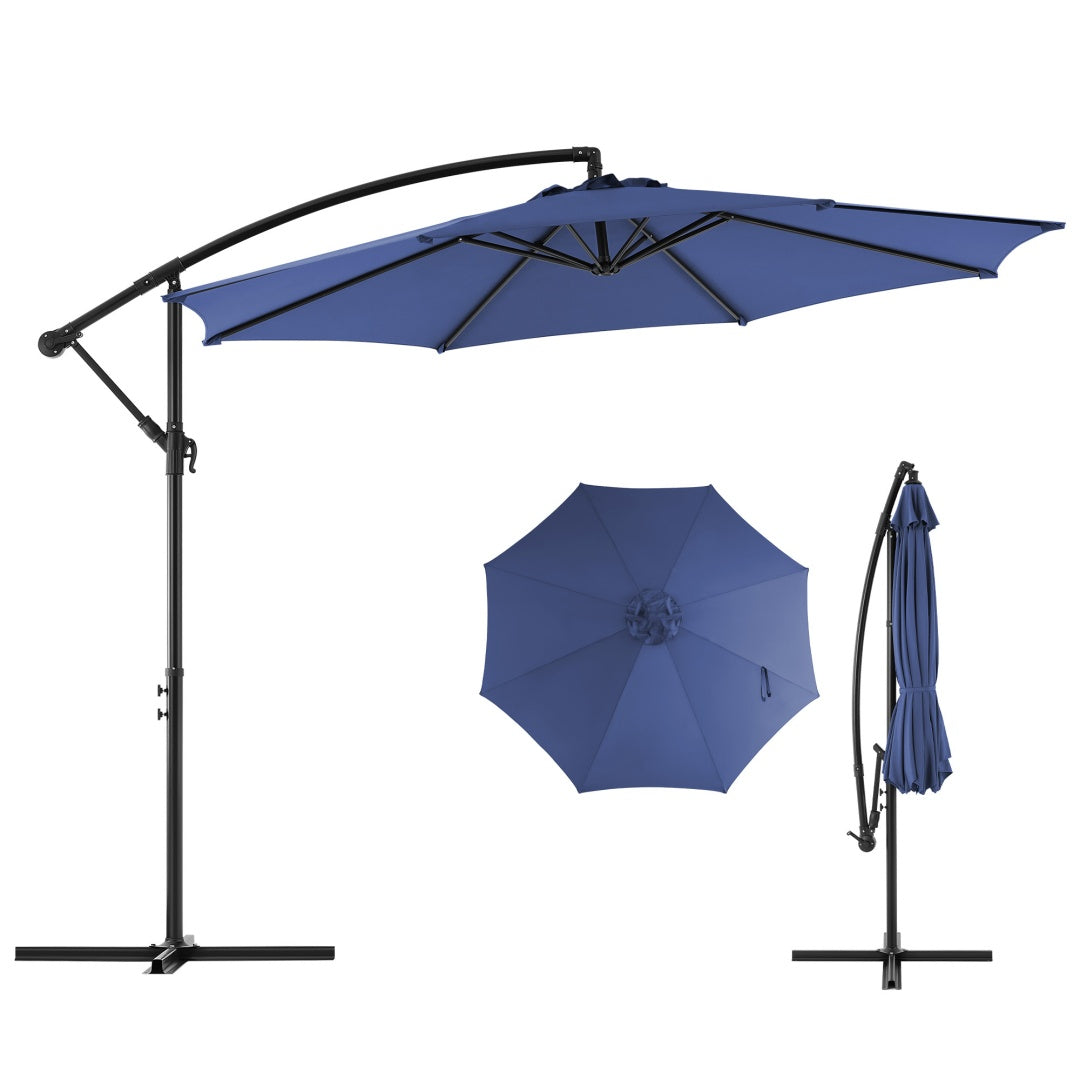 9.8 ft Cantilever Patio Umbrella – UPF 50+, Crank Tilt, Vented Canopy, 73.2 Sq Ft Shade