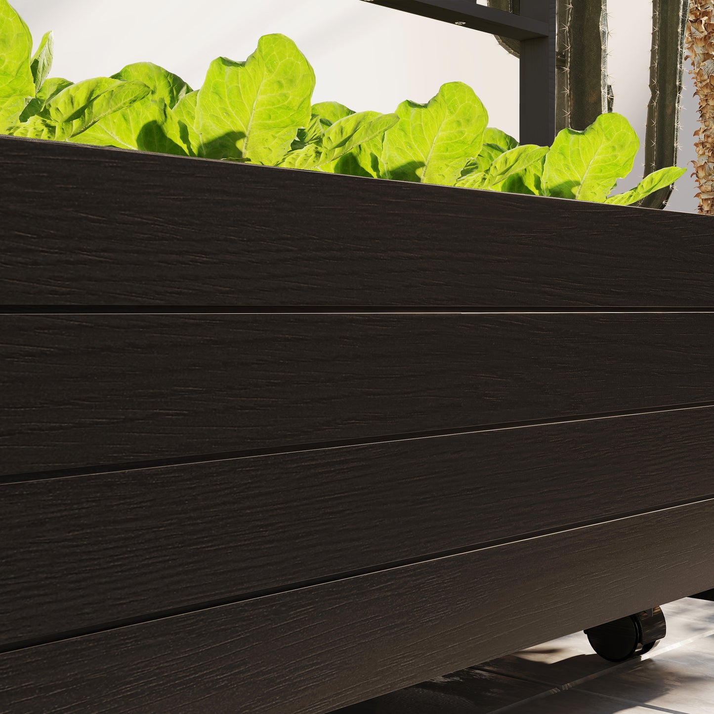 Raised Garden Bed with Trellis & Wheels – 34.6 in Elevated Wood Planter Box