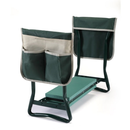 Garden Kneeler and Seat 2-in-1 - Folding Bench with Tool Pouch & Padded Foam