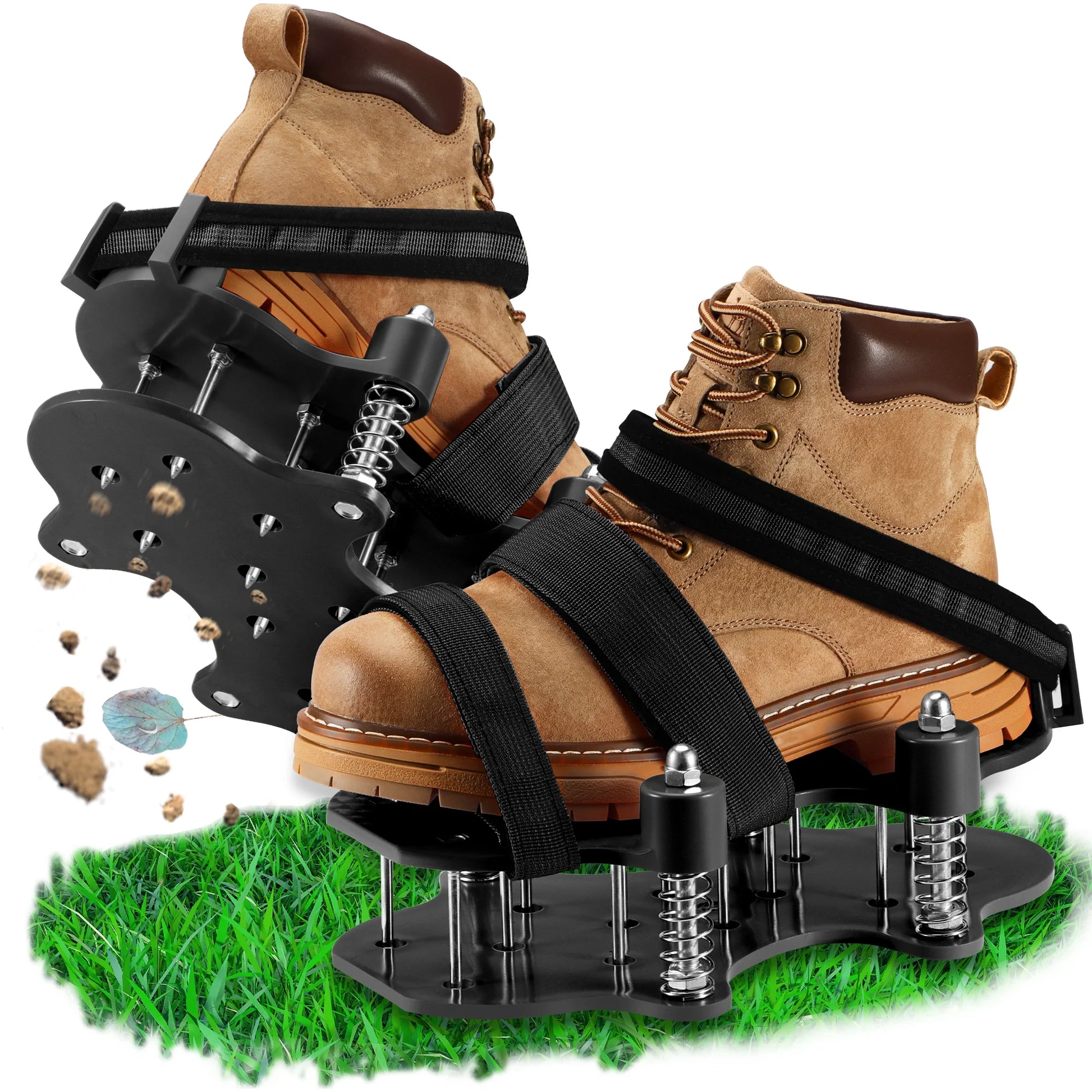 Lawn Aerator Shoes Garden Lawn Shoes with Spikes Black