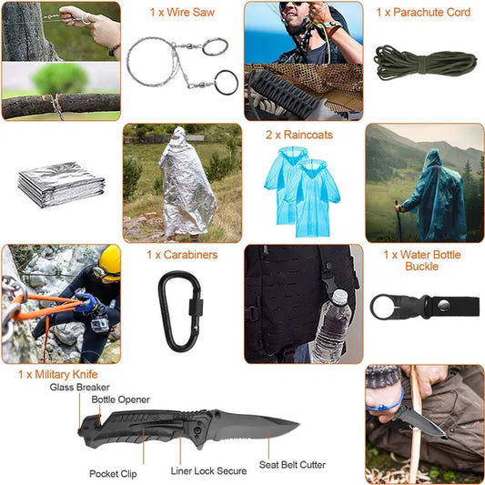 121-Piece Professional Survival & Emergency Kit for Outdoor Adventure