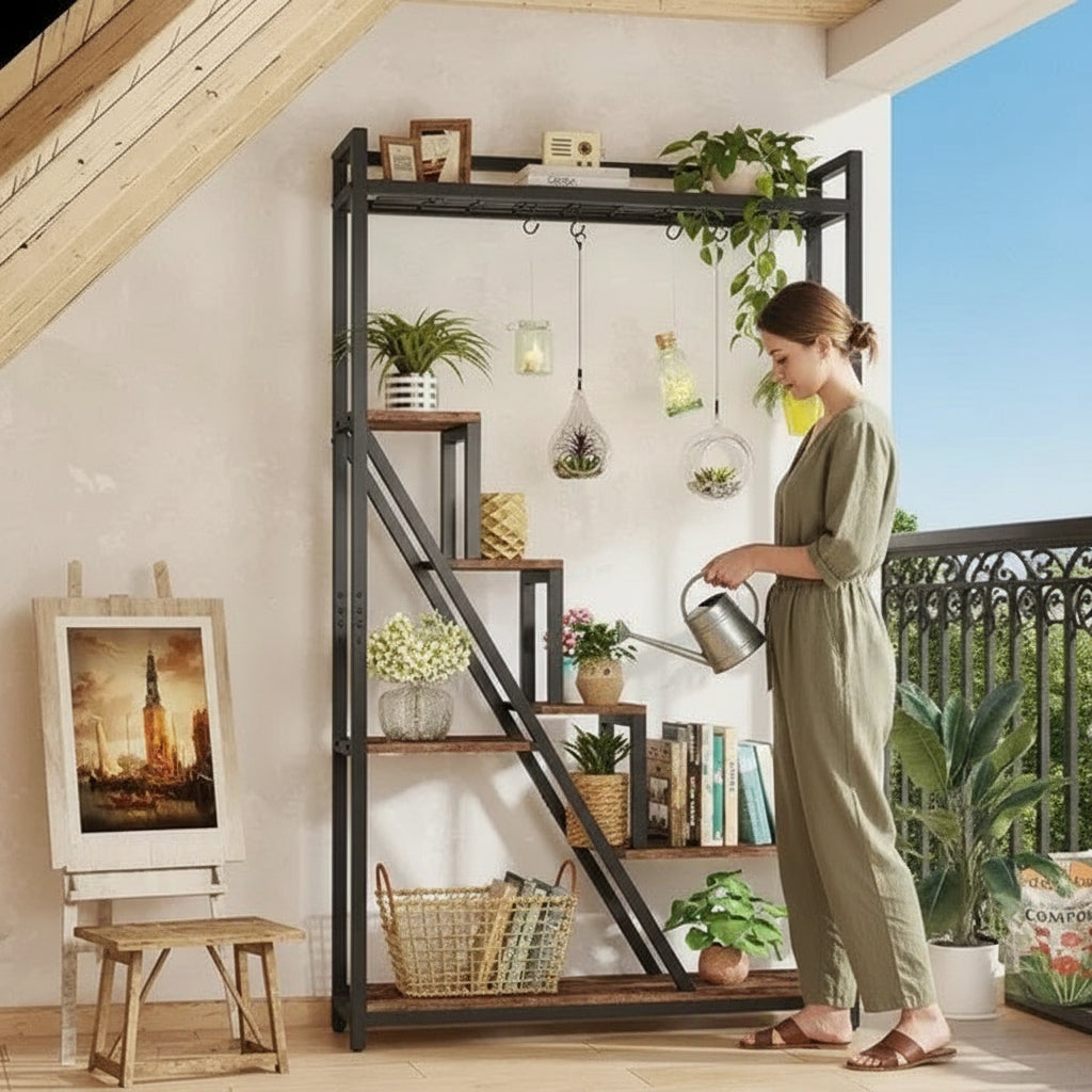 70.9" Tall 7-Tier Ladder Plant Stand - Multi-Purpose Display Shelf