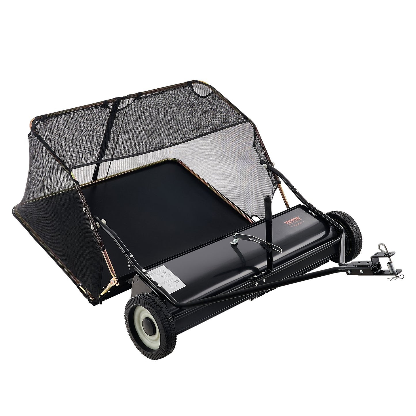 VEVOR 42" Tow-Behind Lawn Sweeper - 12 Cu.Ft Adjustable Leaf Collector