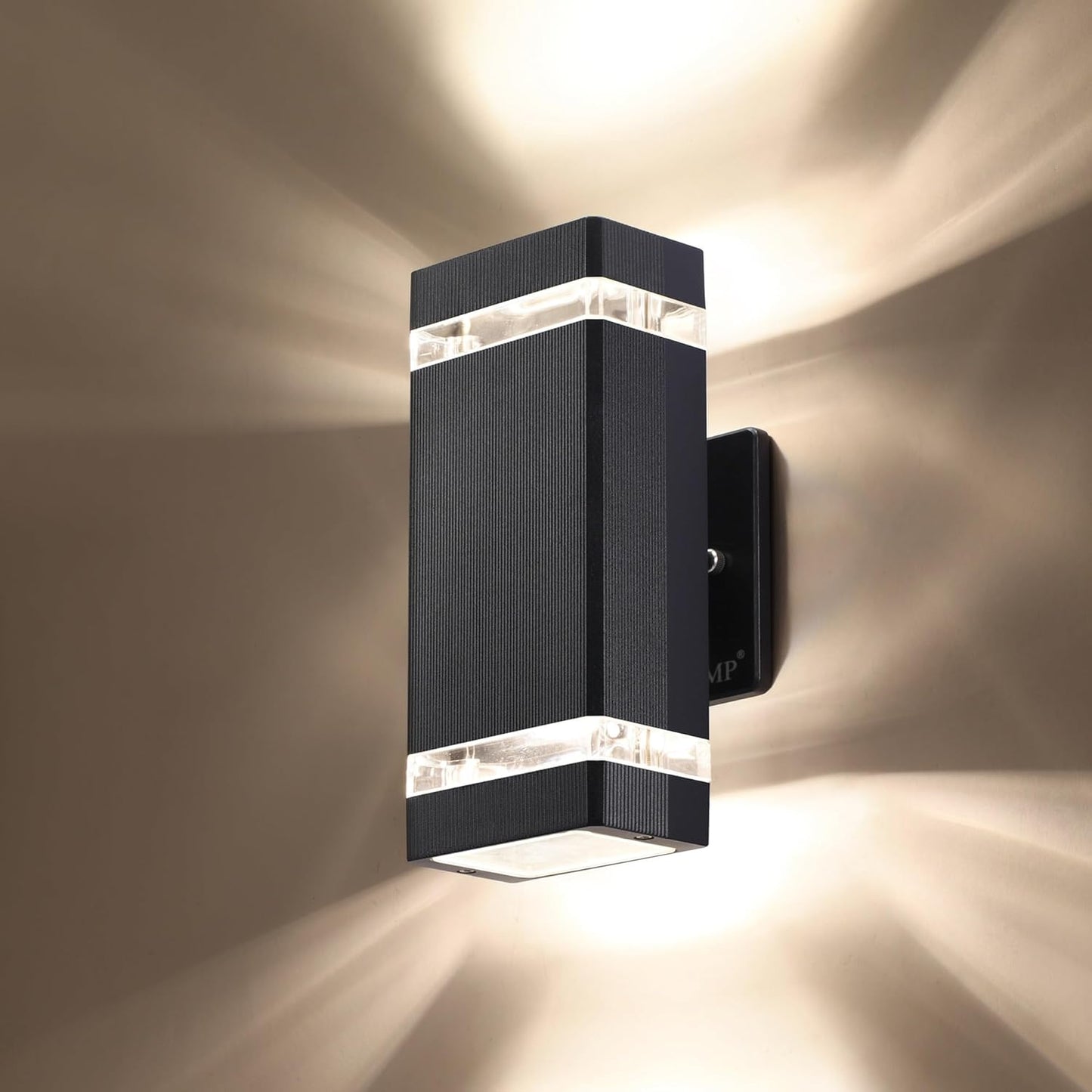 2 Pack LED Square up and down Lights Outdoor Wall Light，Body in Aluminum Waterproof Outdoor Wall Lamps，3000K 5W with Certificate ETL