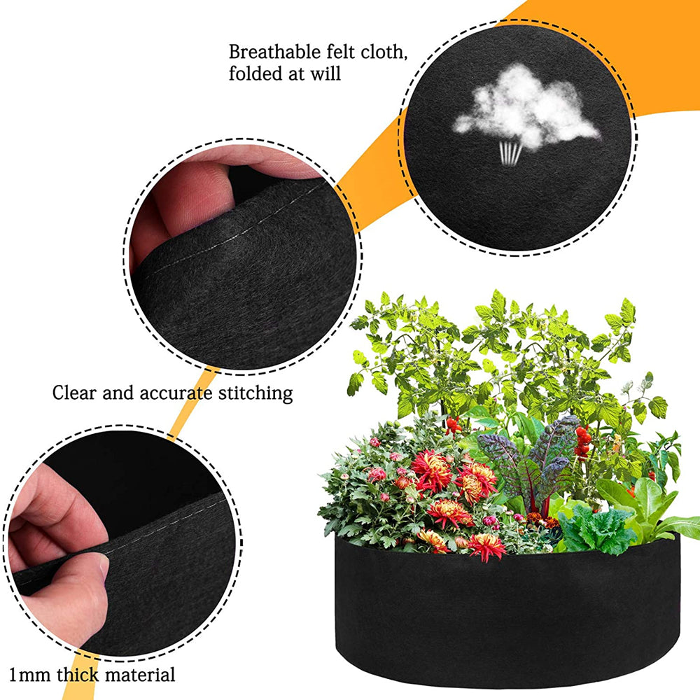 Fabric Raised Garden Bed Planter Bag with Drainage - Round Grow Container