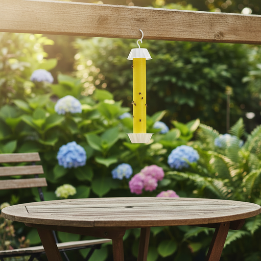 Outdoor & Indoor Sticky Fly Trap Stick Odorless Bug Catcher — 360° Adhesive