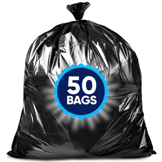 Veska 55 Gallon Trash Bags, (Value Pack 50 Bags W/Ties) Large Trash Bags 55 G...