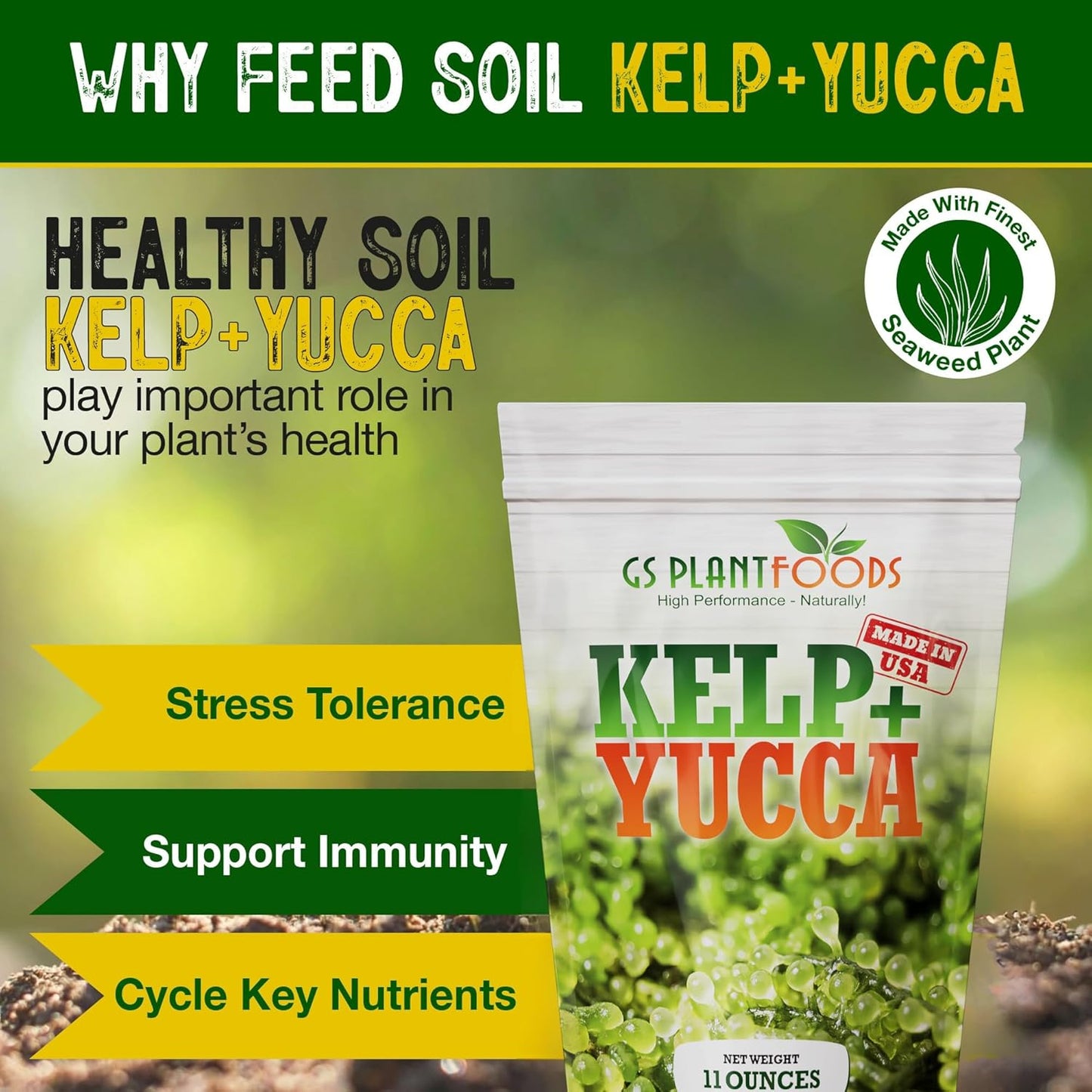 GS Plant Foods Kelp and Yucca Liquid Organic Soil and Plant Enhancer