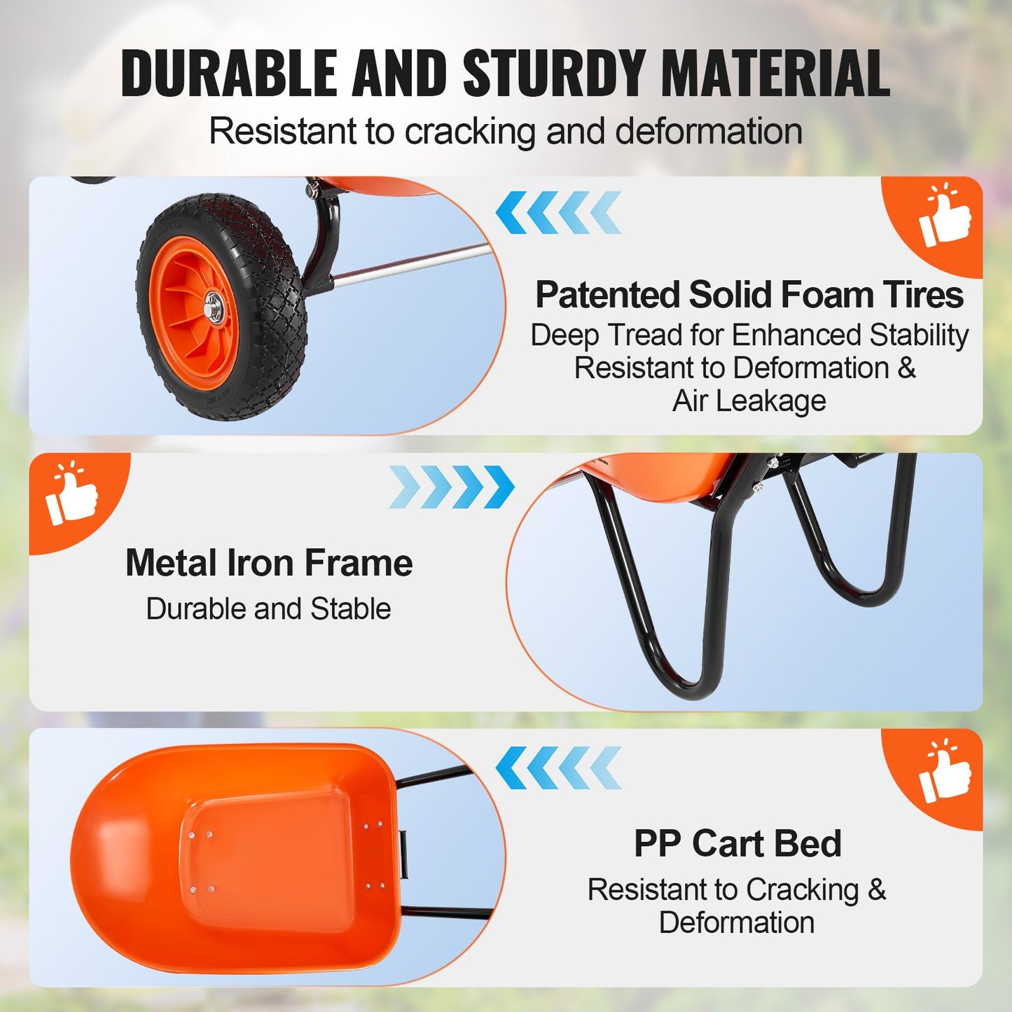 5 Cu. Ft. 2-Wheel Garden Dump Cart with 397 Lb Capacity & Foam Tires