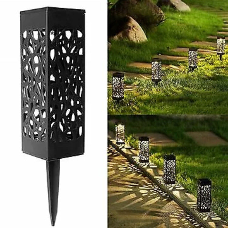 Solar Pathway Lights with Hollow Pattern Design – Waterproof Garden Stakes