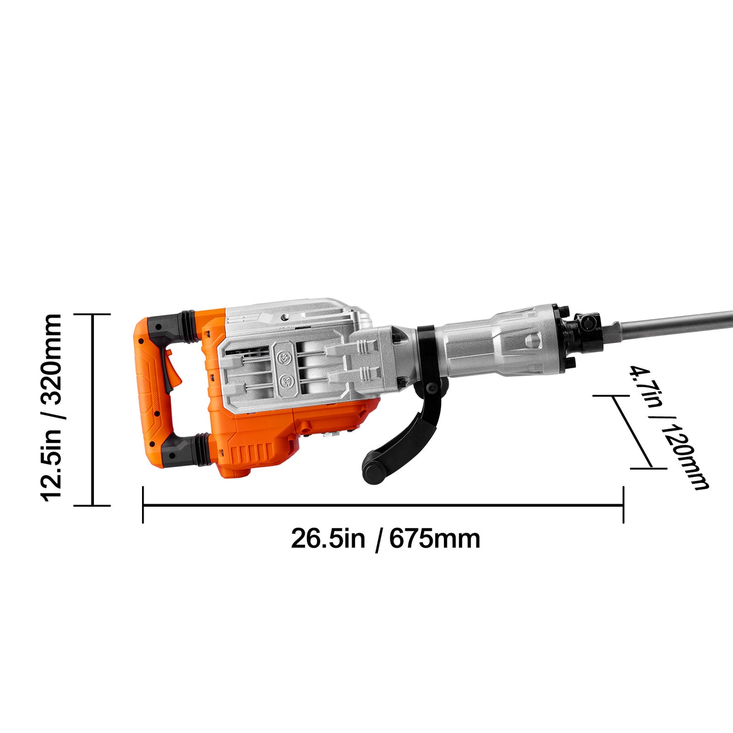 VEVOR 3500W Electric Demolition Jack Hammer – Concrete Breaker with 2 Chisel Bits
