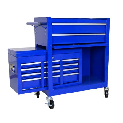 8-Drawer Rolling Tool Chest with Lockable Top Box, 4 Colors