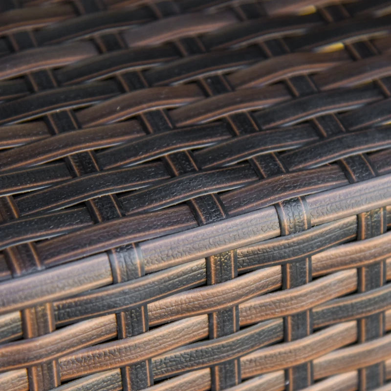 Outdoor Rattan Side Table with Umbrella Hole & Storage Shelf