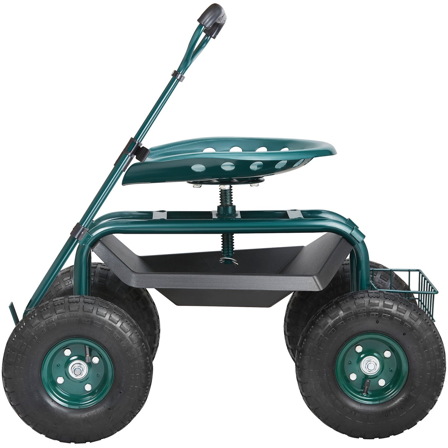 Height-Adjustable Rolling Garden Seat with Swivel, Wheels & Tool Tray
