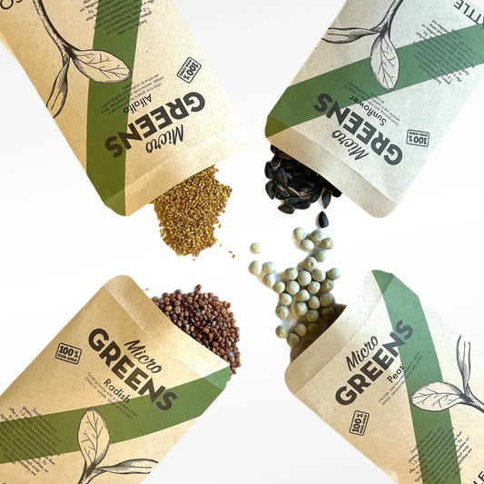 Microgreens Seed Sampler Pack - 4 Non-GMO Varieties, 1 oz Each