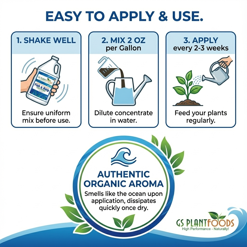 GS Plant Foods Fish and Kelp Liquid Organic Fertilizer, NPK 2-3-1