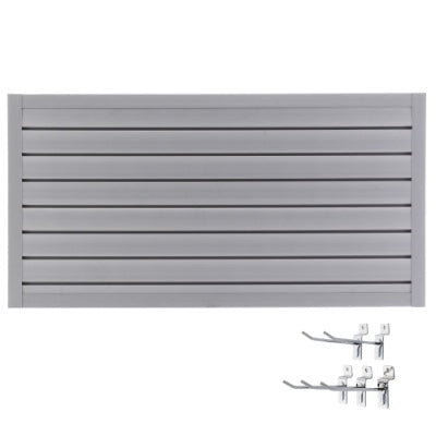 4ft x 2ft PVC Slat Wall Panels - Heavy Duty Garage Storage System in Graphite