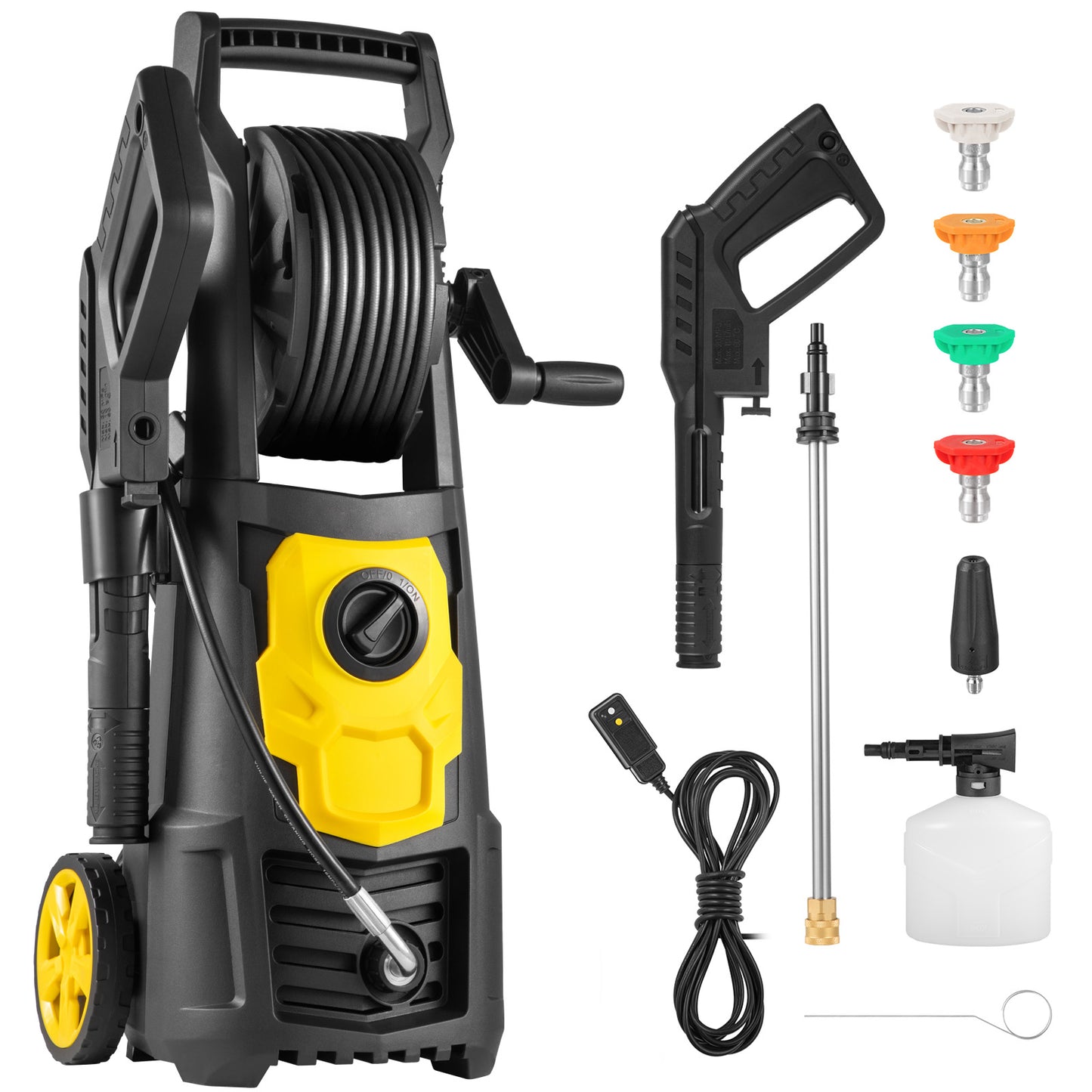 VEVOR 2000 PSI Electric Pressure Washer – 1500W Power Cleaner for Driveways