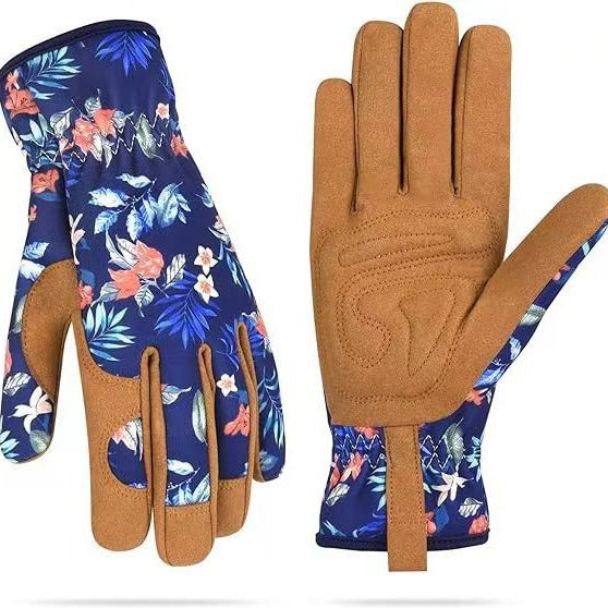 Floral Print Gardening Gloves – Microfiber Grip for Planting & Weeding