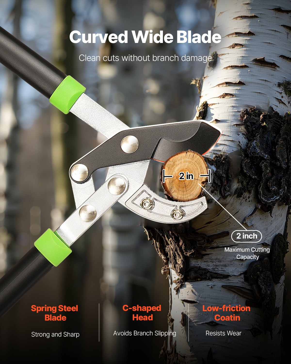 32-Inch Steel Lopper with 4X Cutting Power — Cuts Up to 2" Branches