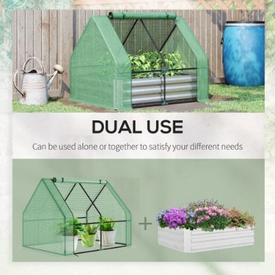 Galvanized Raised Garden Bed with Greenhouse Cover - 50" x 37.5" x 36.25" - Green
 50 X 37.5 X 36.25, Green