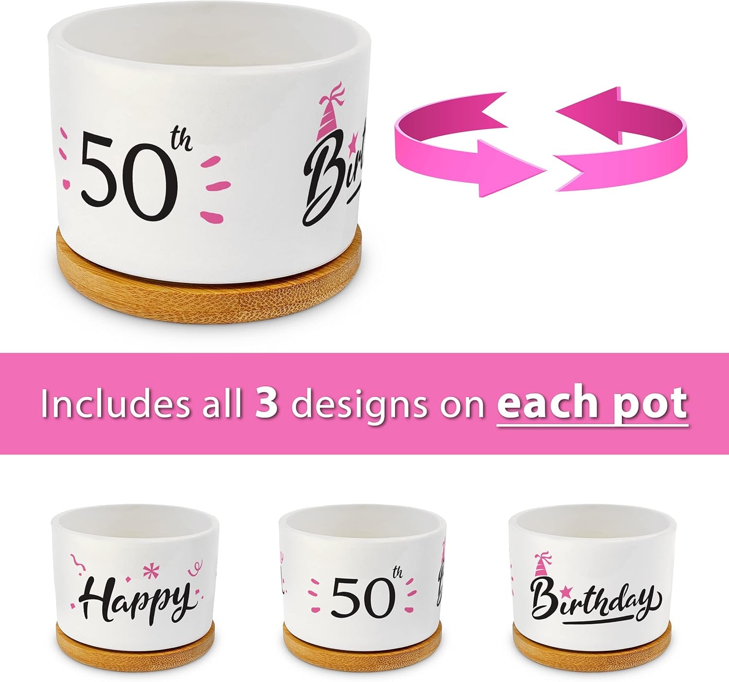 50Th Birthday Gifts for Women - Beautiful Keepsake 50Th Birthday Gift Ideas. Our Pretty Pots Are Perfect 50Th Birthday Decor or Gifts for Women Turning 50 and Arrive Beautifully Gift Boxed