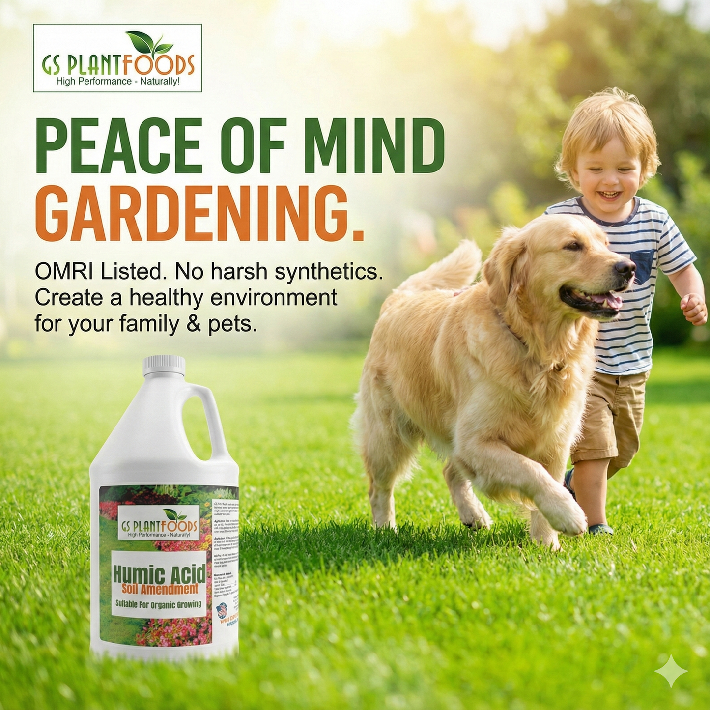 GS Plant Foods Liquid Humic Acid Soil Enhancer, Organic Concentrate