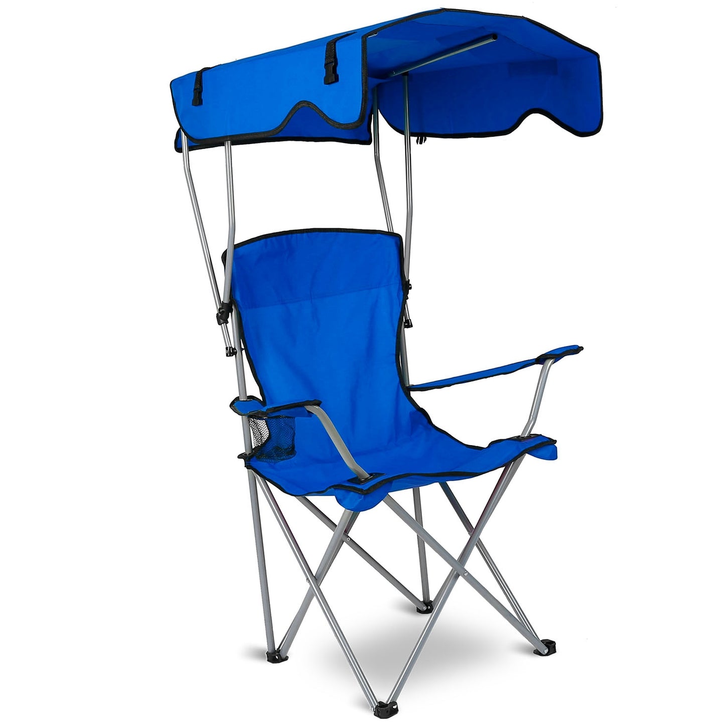 Foldable Camping Chair with Canopy & Cup Holder - 330 lbs Capacity