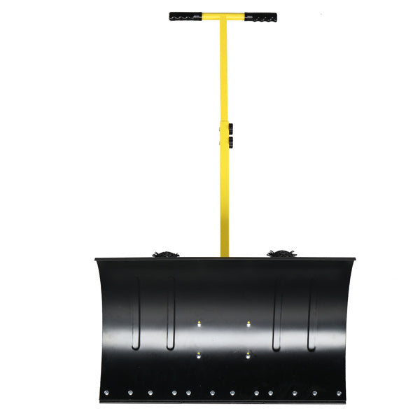 29" Wheeled Snow Pusher Shovel: Adjustable Handle Heavy-Duty Plow