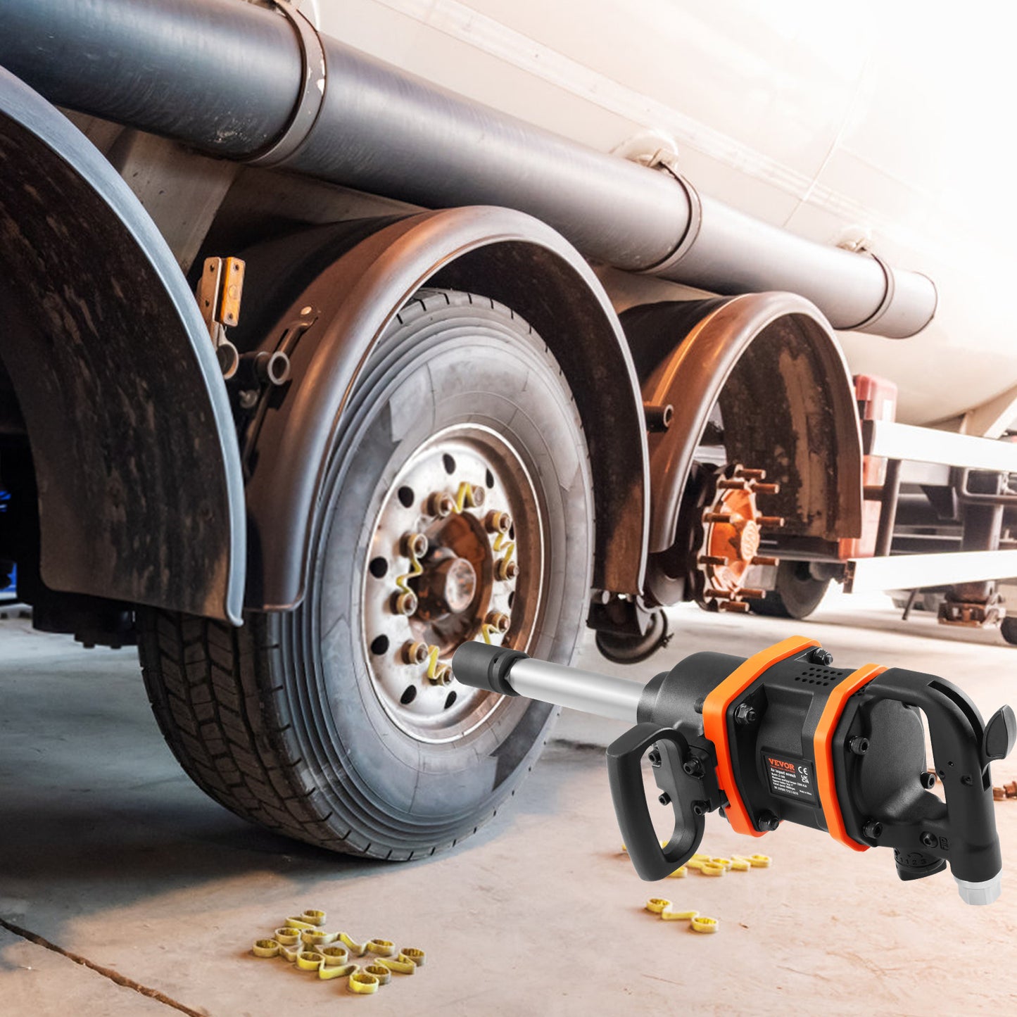 VEVOR 1" Air Impact Wrench – 3160 ft-lbs Pneumatic Impact Gun with Extended Anvil