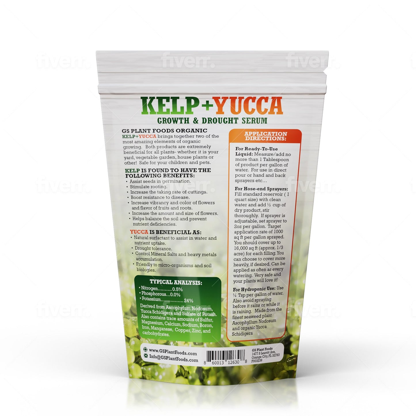 GS Plant Foods Kelp and Yucca Liquid Organic Soil and Plant Enhancer