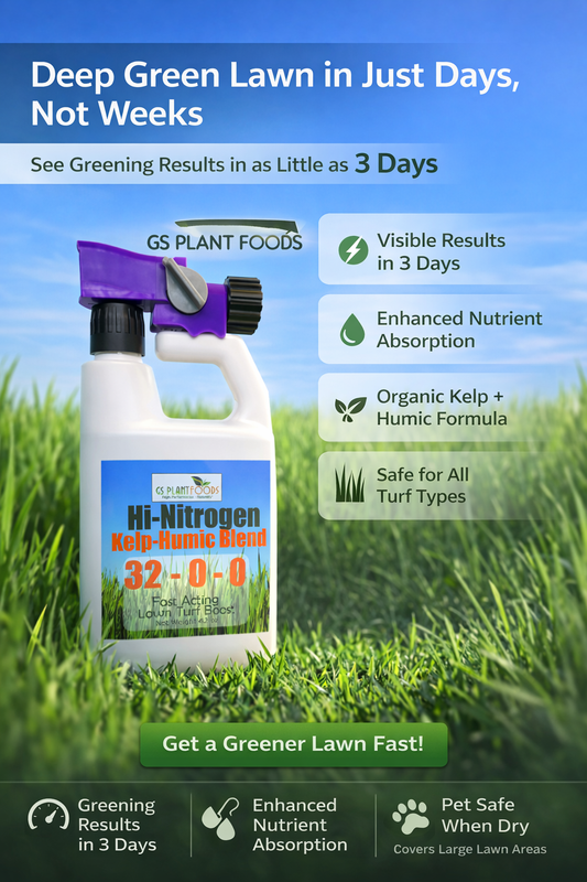 GS Plant Foods Hi-Nitrogen Kelp-Humic Blend Lawn Fertilizer 32-0-0
