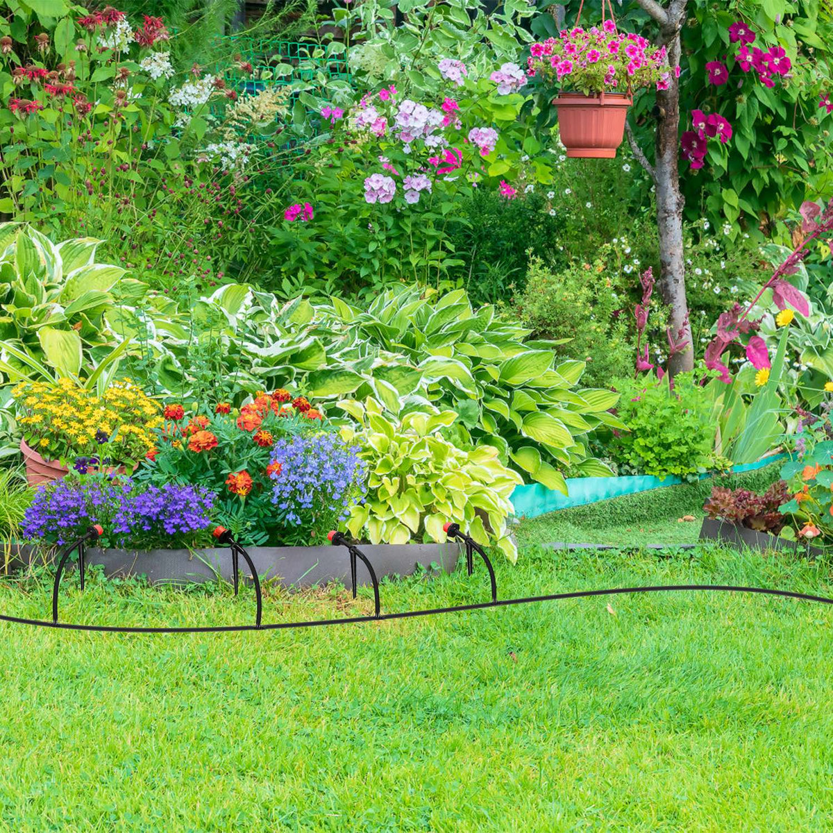 164 ft Drip Irrigation Kit, 65 Nozzles, 3-Zone, 215 sq ft