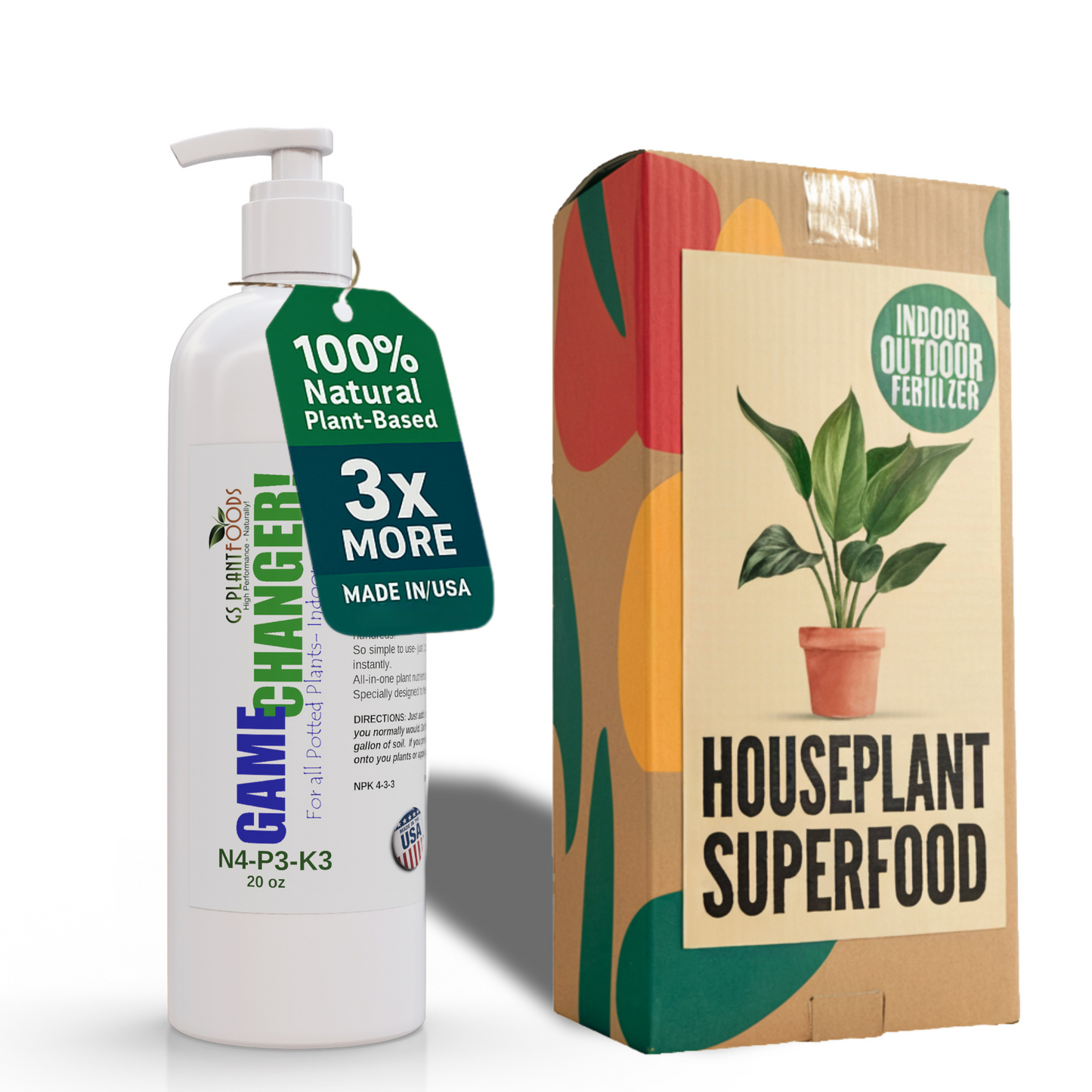 GS Plant Foods GameChanger All-in-One Organic Houseplant Fertilizer 4-3-3