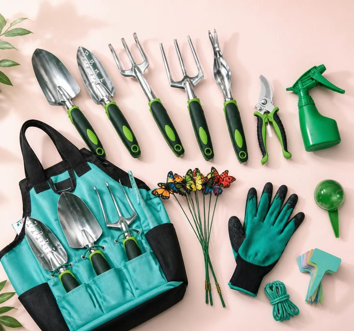 13-Piece Alloy Steel Garden Tool Set with Ergonomic Grips
